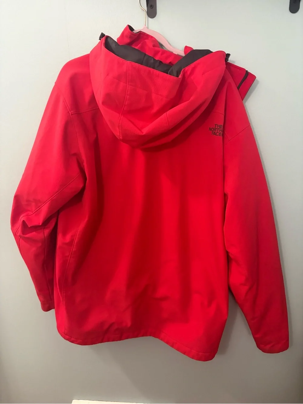 The North Face Men's Bright Red Hooded Raincoat